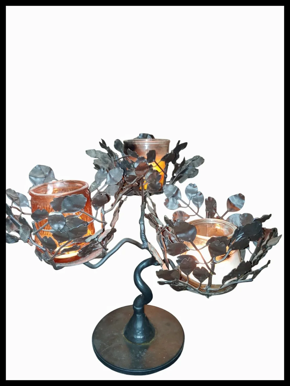 Decorative Metal Leaf Candle Holder